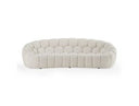 Yolonda - Modern Curved Light Grey Fabric Loveseat