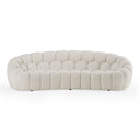 Yolonda - Modern Curved Off-White Fabric Sofa