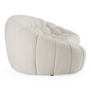 Yolonda - Modern Curved Off-White Fabric Sofa