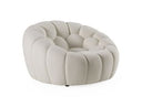 Yolonda - Modern Curved Light Grey Fabric Loveseat