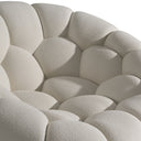Yolonda - Modern Curved Off-White Fabric Chair