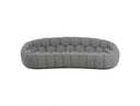 Yolonda - Modern Curved Light Grey Fabric Sofa