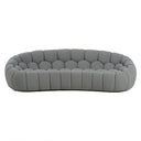 Yolonda - Modern Curved Light Grey Fabric Sofa