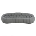 Yolonda - Modern Curved Light Grey Fabric Sofa