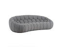 Yolonda - Modern Curved Light Grey Fabric Sofa