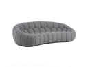 Yolonda - Modern Curved Light Grey Fabric Sofa Set