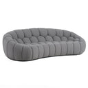 Yolonda - Modern Curved Light Grey Fabric Sofa Set