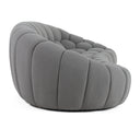 Yolonda - Modern Curved Light Grey Fabric Sofa