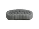 Yolonda - Modern Curved Light Grey Fabric Loveseat