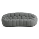 Yolonda - Modern Curved Light Grey Fabric Loveseat