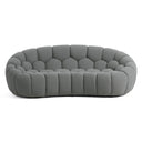 Yolonda - Modern Curved Light Grey Fabric Loveseat