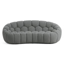 Yolonda - Modern Curved Light Grey Fabric Loveseat