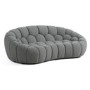 Yolonda - Modern Curved Light Grey Fabric Sofa Set