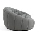 Yolonda - Modern Curved Light Grey Fabric Loveseat