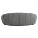 Yolonda - Modern Curved Light Grey Fabric Loveseat