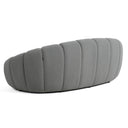 Yolonda - Modern Curved Light Grey Fabric Loveseat