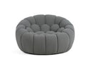 Yolonda - Modern Curved Light Grey Fabric Chair