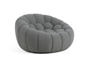 Yolonda - Modern Curved Light Grey Fabric Chair