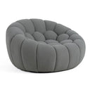 Yolonda - Modern Curved Light Grey Fabric Chair