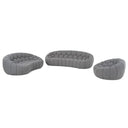 Yolonda - Modern Curved Light Grey Fabric Sofa Set