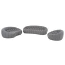 Yolonda - Modern Curved Light Grey Fabric Sofa Set