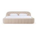 Yolonda + Soria - Modern Beige Fabric + Walnut 4-Piece Bedroom Set