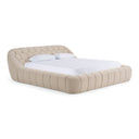 Yolonda + Soria - Modern Beige Fabric + Walnut 4-Piece Bedroom Set