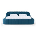 Yolonda + Soria - Modern Dark Teal Fabric + Grey Wash 4-Piece Bedroom Set