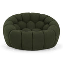 Yolonda - Modern Curved Green Fabric Chair