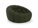 Yolonda - Modern Curved Green Fabric Chair