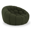 Yolonda - Modern Curved Green Fabric Chair