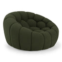 Yolonda - Modern Curved Green Fabric Chair