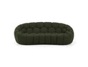 Yolonda - Modern Curved Green Fabric Loveseat