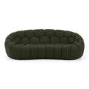 Yolonda - Modern Curved Green Fabric Loveseat