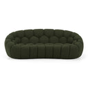 Yolonda - Modern Curved Green Fabric Loveseat
