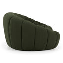 Yolonda - Modern Curved Green Fabric Loveseat