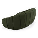 Yolonda - Modern Curved Green Fabric Loveseat