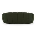 Yolonda - Modern Curved Green Fabric Loveseat