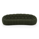 Yolonda - Modern Curved Green Fabric Sofa