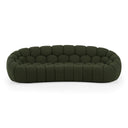Yolonda - Modern Curved Green Fabric Sofa