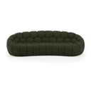 Yolonda - Modern Curved Green Fabric Loveseat