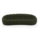 Yolonda - Modern Curved Green Fabric Sofa