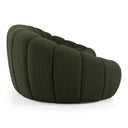 Yolonda - Modern Curved Green Fabric Sofa