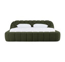 Yolonda - Modern Curved Green Fabric Loveseat