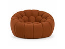 Yolonda - Modern Curved Orange Fabric Chair