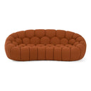 Yolonda - Modern Curved Orange Fabric Loveseat