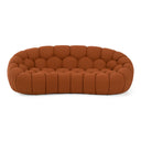 Yolonda - Modern Curved Orange Fabric Loveseat