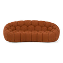 Yolonda - Modern Curved Orange Fabric Loveseat