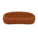 Yolonda - Modern Curved Orange Fabric Sofa Set