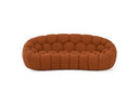 Yolonda - Modern Curved Orange Fabric Loveseat